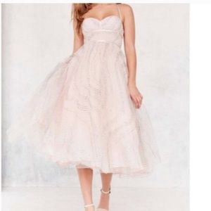 Kimchi Blue Full Glitz Pink Tulle Midi Dress